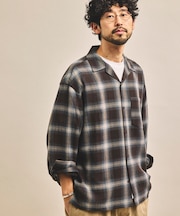 先染めオンブレチェック シアーシャツ リラックスフィット