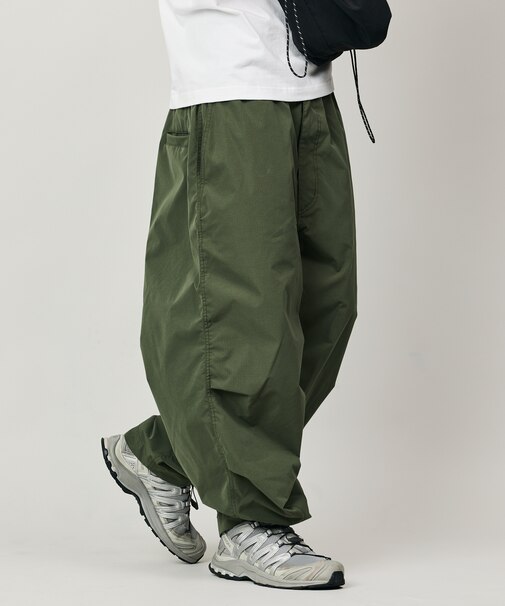 Quick Dry Fabric ワイドシルエット ポリリップクロス ミリタリーサーカスパンツ/UVカット/速乾 【限定展開】