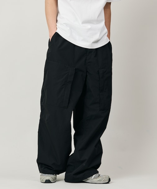 Quick Dry Fabric ワイドシルエット ポリリップクロス ミリタリーヘリクルーパンツ/UVカット/速乾 【限定展開】