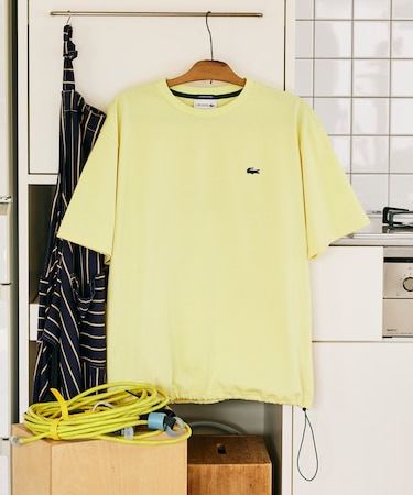 別注 ワンポイントロゴ スピンドル付き クルーネック 半袖Tシャツ 吸水性 接触冷感 リラックスシルエット