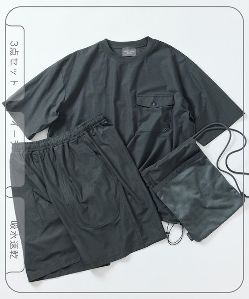 【試着のみ2点セット】FREAK'S STOREアウター ＆ CIAOPANIC Tシャツ（メンズL） 上下2点セットアイテム】抗菌防臭＆接触冷感加工生地ウォッシャブル