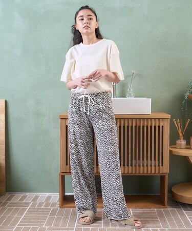 別注 無地Tシャツ レオパードパンツ ルームセット