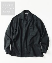LINEN COTTON OPEN COLLAR SHIRT【セットアップ対応】