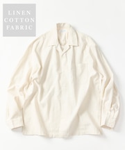 LINEN COTTON OPEN COLLAR SHIRT【セットアップ対応】