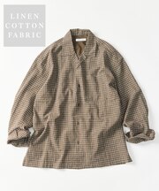 LINEN COTTON OPEN COLLAR SHIRT【セットアップ対応】