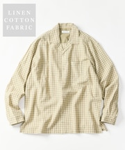 LINEN COTTON OPEN COLLAR SHIRT【セットアップ対応】