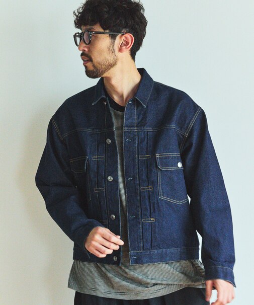 ショート丈 リラックス デニムトラッカージャケット