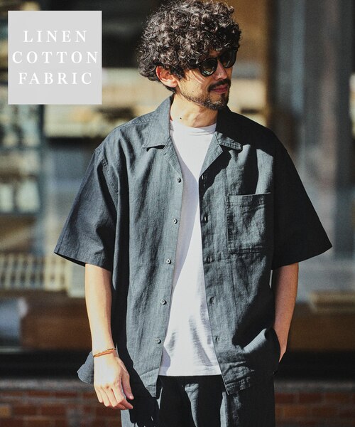 LINEN COTTON OPEN COLLAR SS SHIRT｜フリークスストアの通販｜&mall