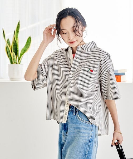 別注 マルチストライプ半袖ショートシャツ