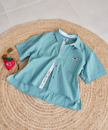 別注 マルチストライプ半袖ショートシャツ