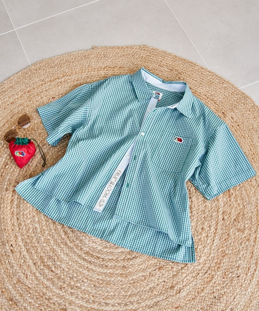 別注 マルチストライプ半袖ショートシャツ