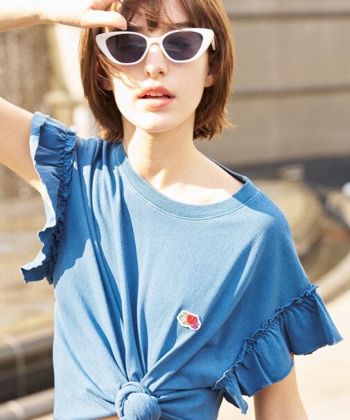 別注 ピグメントフリルTシャツ