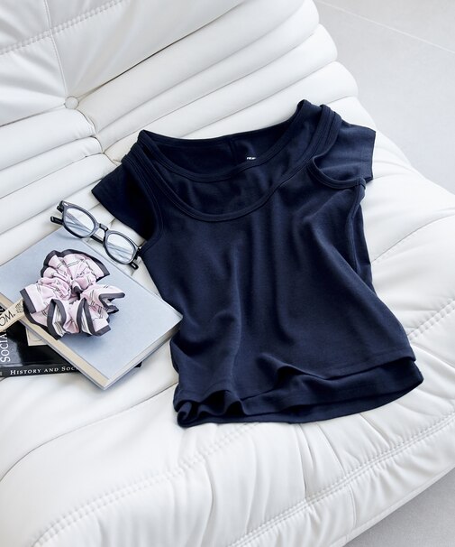 【セットアイテム】コットンモダール マルチウェイ キャップスリーブ タンクセット