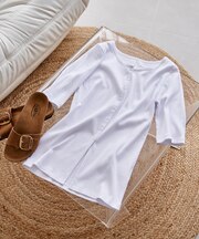 コットンモダール 5分袖カーディガン