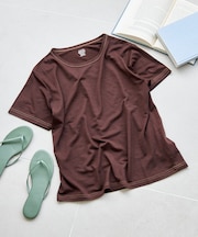 ＜サマーウールブレンド＞とろみ ステッチ Tシャツ
