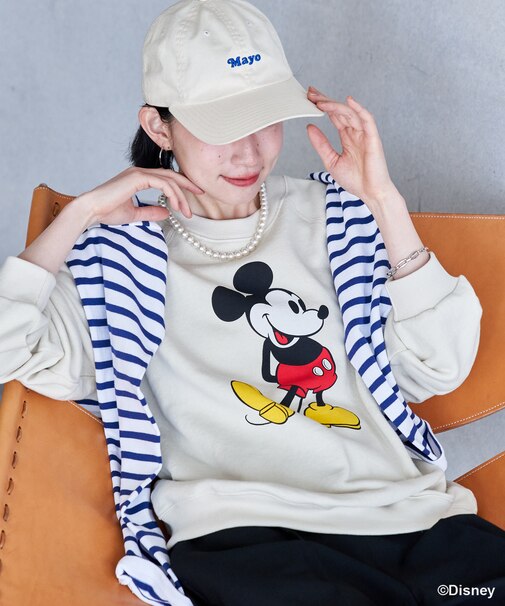 【MICKEY MOUSE】ヴィンテージライク プリントスウェット