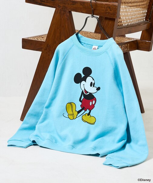 【MICKEY MOUSE】ヴィンテージライク プリントスウェット