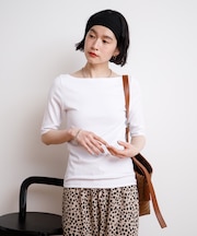 コットンモダール 5分袖Tシャツ