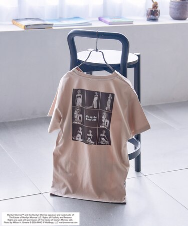 マリリン・モンロー モノクロ BURST SHOT バックプリントTシャツ