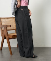 リネンレーヨン 紐付きイージーパンツ＜セットアップ対応＞