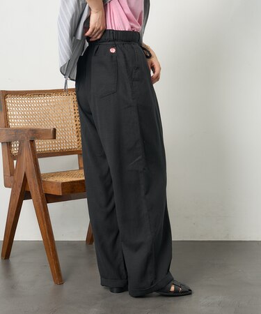 リネンレーヨン 紐付きイージーパンツ＜セットアップ対応＞