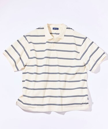 ビッグシルエット ボーダー ポロシャツ ショートスリーブ