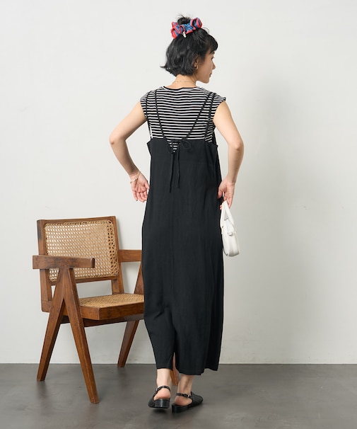 【セットアイテム】リネンレーヨン インナーセット キャミワンピース