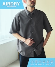 AIRDRY HIGH TECHYARN 高機能素材 ブロード レギュラーカラーシャツ ショートスリーブ 吸水速乾