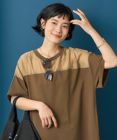 シアードッキング 切替 Tシャツワンピース