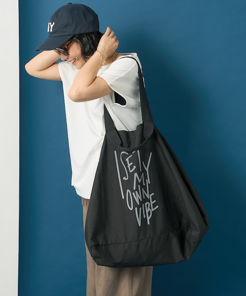 メッセージ ロゴ ビッグ トートバッグ