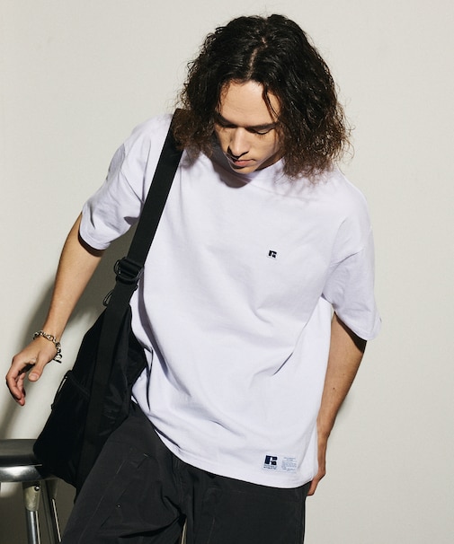 別注 ビッグシルエット ワンポイントロゴ クルーネック Tシャツ 【限定展開】