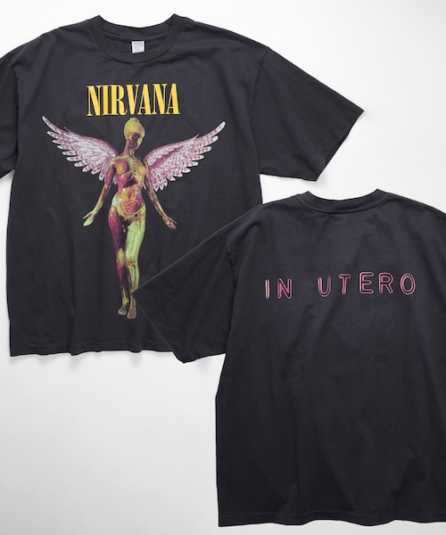 残り一枚NIRVANA バンドTシャツ NIRVANA IN UTERO クルーネック バンドTシャツ｜フリークスストアの
