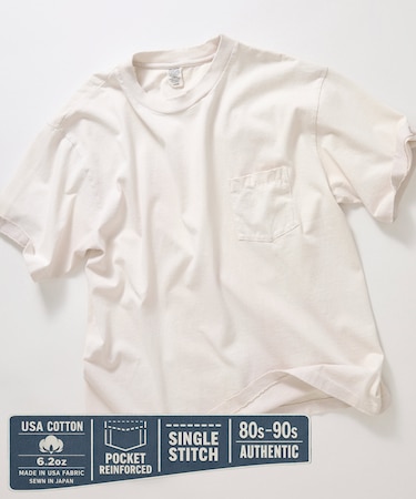 80-90s USA POCKET TEE SUNFADE
