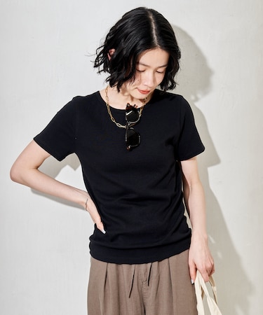 コットンモダール クルーネック Tシャツ