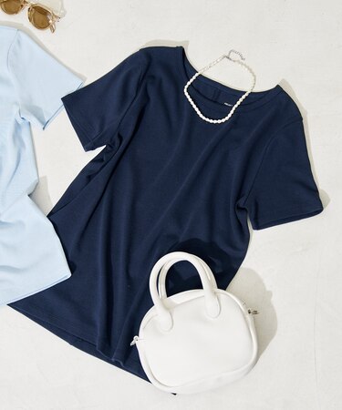 コットンモダール クルーネック Tシャツ