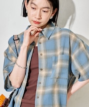 カラミコットン チェック 半袖シャツ＜セットアップ対応＞