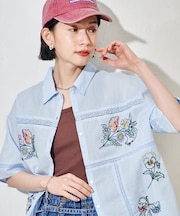 インド パッチワーク刺繍シャツ