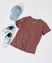 <汗ジミ防止>天竺コンパクトTシャツ/遮熱/UVカット