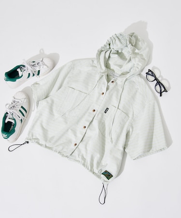 別注 ボーダーフード半袖シャツ