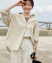 リネンブレンド シャツ<セットアップ対応>