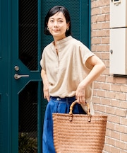 リネンブレンド スキッパーブラウス＜セットアップ対応＞