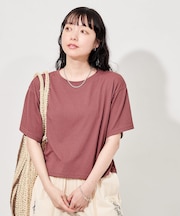 ＜汗ジミ防止＞ 天竺コンパクトクロップドTシャツ/遮熱/UVカット