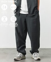 【新色追加】速乾素材 リラックスフィット テーパード イージーパンツ リネン風