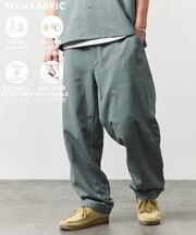 【新色追加】速乾素材 リラックスフィット テーパード イージーパンツ リネン風
