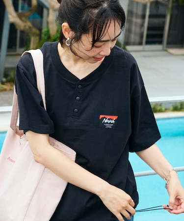別注 裾スピンドル ヘンリーネックTシャツ