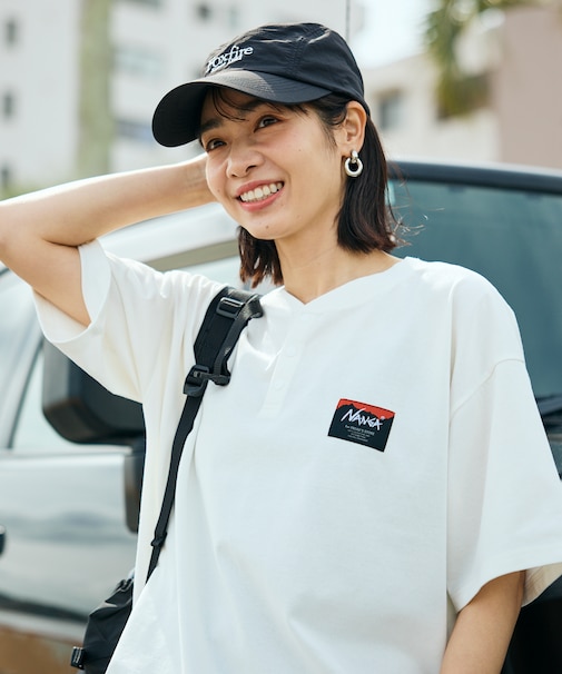 別注 裾スピンドル ヘンリーネックTシャツ