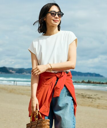 <接触冷感/UV> AIRDRY HIGHCOOL フレンチスリーブTシャツ