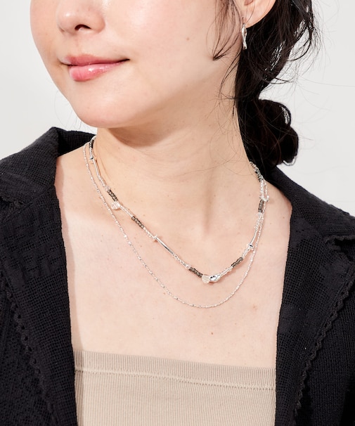 2WAY ビーズ チェーンネックレス