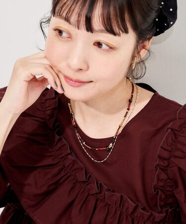 2WAY ビーズ チェーンネックレス