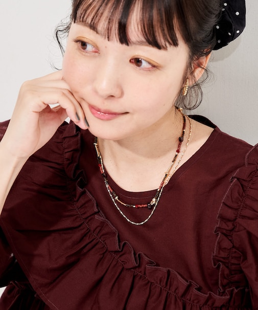 2WAY ビーズ チェーンネックレス